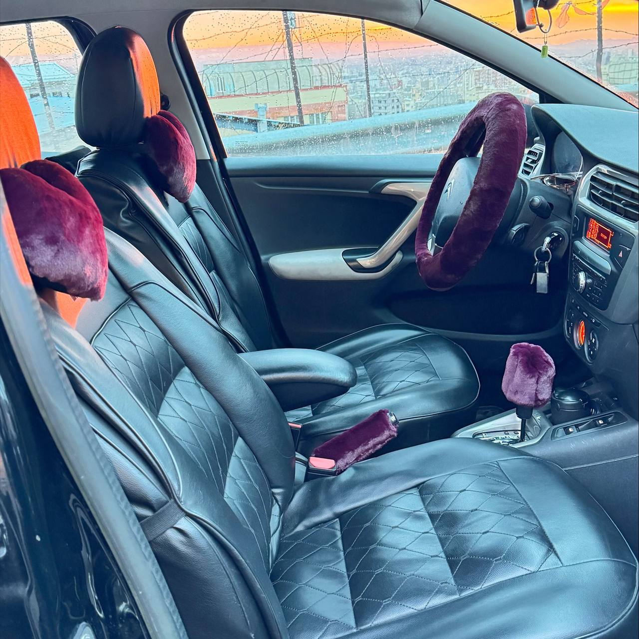 ست 11 تکه ساده نرمالو بنفش تیره